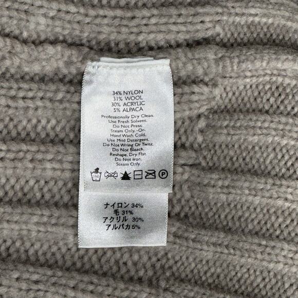 Eddie Bauer Women’s Cable Knit Long Button Cardigan Sweater Beige Alpaca Wool M - Picture 11 of 12